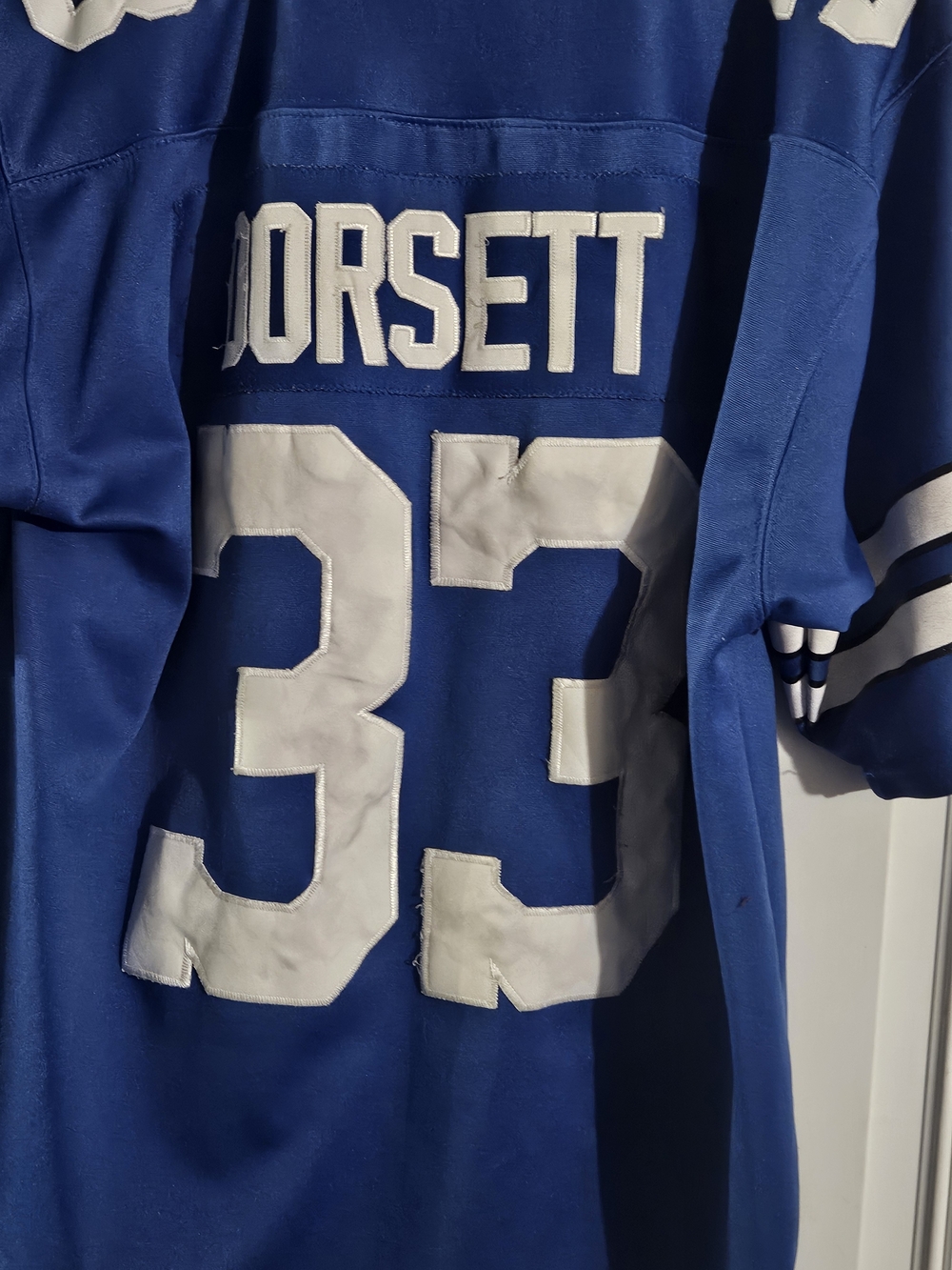 Mitchell & Ness Blue and White #33 Dorsett Jersey